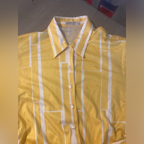 Vintage Jaeger London Yellow Skirt Blouse Set W/Pockets - Picture 12 of 15